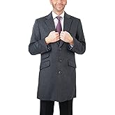THE SUIT DEPOT Men's Wool Cashmere Single Breasted Gray 3/4 Length Top Coat