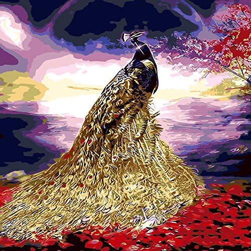 No Frame Peacock Animals Diy Painting By Numbers Kits Paint On Canvas Acrylic Coloring Painitng By Numbers For Home Wall Decor