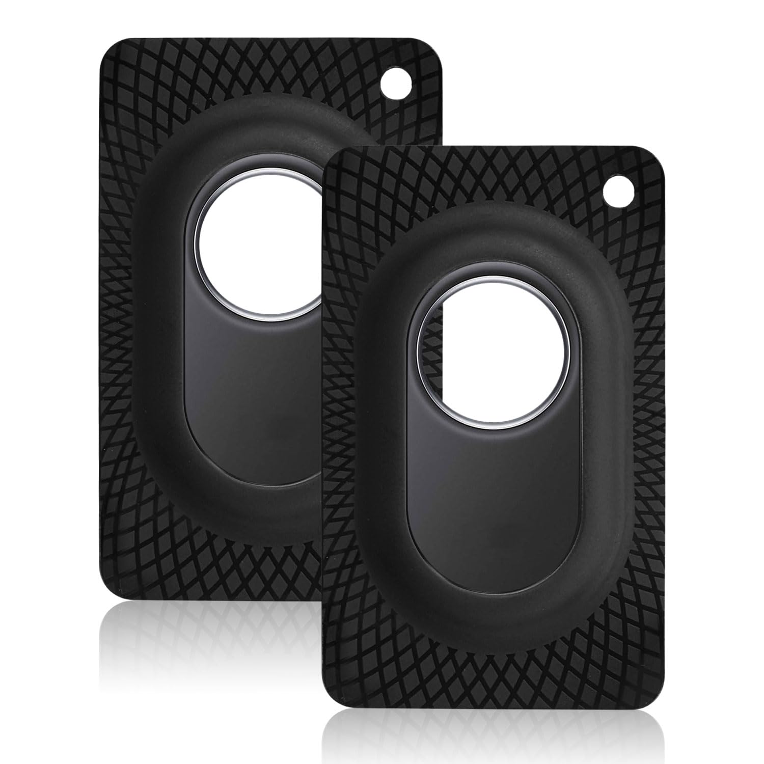 2pcs Wallet Holders, Slim Card Case Soft Protective Silicone Cover Wallet Card Insert Compatible with Galaxy Smart Tag2 for Wallet Purse Handbag Backpack Clutch (Black)