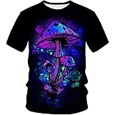 Lurhonp Men's Hippy Mushroom T-Shirt Novelty Graphic Fashion Tee Shirts