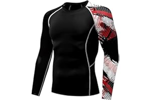 EULCICI Men's Rash Guard Shirts Sun Protection UPF 50+ Long Sleeve BJJ Jiu Jitsu Fitness Running Fishing Swim T-Shirt