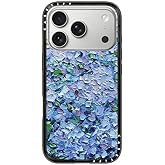CASETiFY Compact iPhone 17 Pro Case [Slim and Sleek/Compatible with Magsafe / 4 ft. 2X Military Grade Drop Protection] - Nantucket Blue Hydrangeas - Clear Black