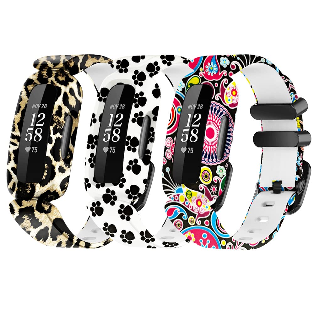 honecumi 3 Pack Straps Compatible with Fitbit Ace 3 Watch Bands for Kids Children - Colorful Skin-Friendly Watch Strap Wristband Bracelet Replacement Accessory for Boy Girl Gift — image 1