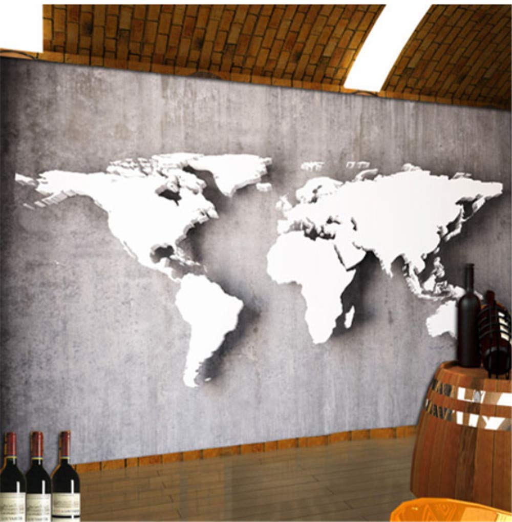 78.7 por 55.1 pulg. GBHL Mapa del mundo estereoscópico vintage papel