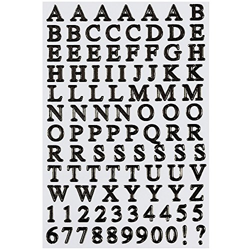 JAM PAPER Self Adhesive Alphabet Letter Stickers Black Upper
