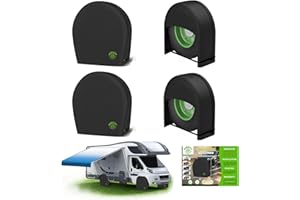 AIBILEY RV Tire Covers Sets of 4,Wheel Tire Cover for Trailers Travel Camper Truck SUV Van,Heavy Duty 600D Polyester,Waterproof Sun Rain Snow Protector,Universal Fits Tire Diameters 26-29Inch,Black