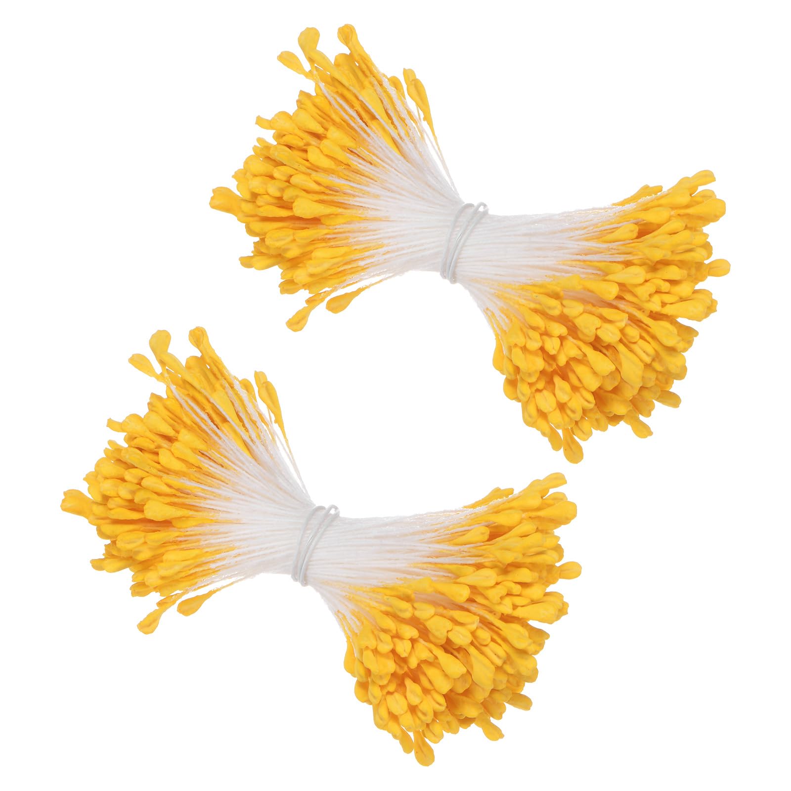 M METERXITY 680-Pack Artificial Flower Stamen Kit, 3mm Mini Double Heads Flower Stamens Pistil, Stamens for Flower Making/Craft DIY Wreaths/Wedding Floral Arrangements [Yellow]