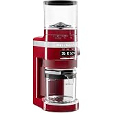 KitchenAid Burr Coffee Grinder, KCG8433, Empire Red | Smart Dosing Technology for Ideal Grounds, 70 Grind Settings for All Brew Methods, Removable Matte Hopper for Easy Cleaning