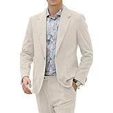 Ciwolce Men's Suits Corduroy 2 Piece Slim Fit One Botton Tuxedo Wedding Suit for Men Formal Blazer Suit for Prom Party