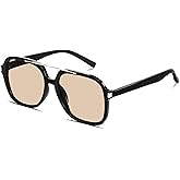 GUVIVI Retro Aviator Sunglasses for Women Men 2026 Square Top Bar Sun Glasses Sunnies 70s Lightweight Shades