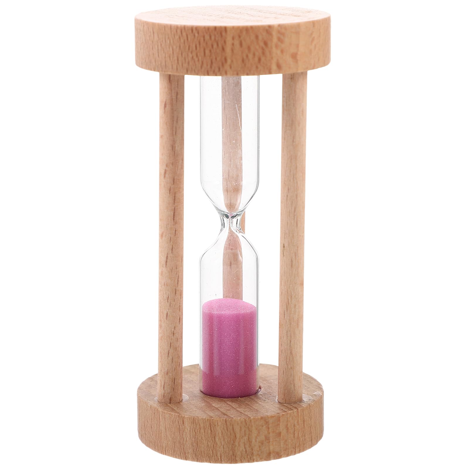 HEALLILY Wooden Sand Hourglass Timer 3 Min Wood Frame Hourglass Sand Clock Timer for Office Kitchen Home Decor Desktop Decoration Pink