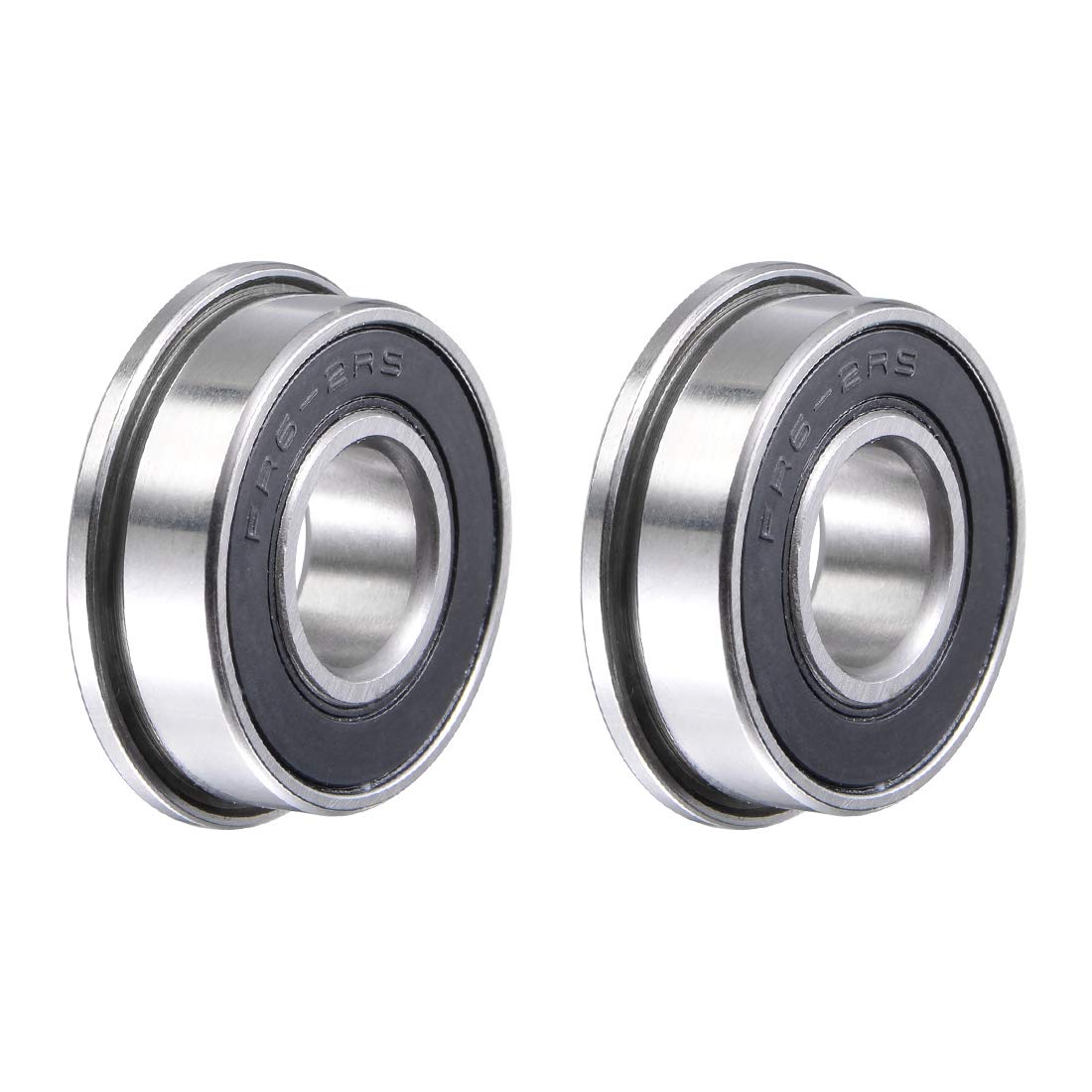 sourcing map FR6-2RS Flanged Ball Bearing 3/8"x 7/8"x 9/32" Sealed Chrome Steel Miniature Ball Bearings 2pcs