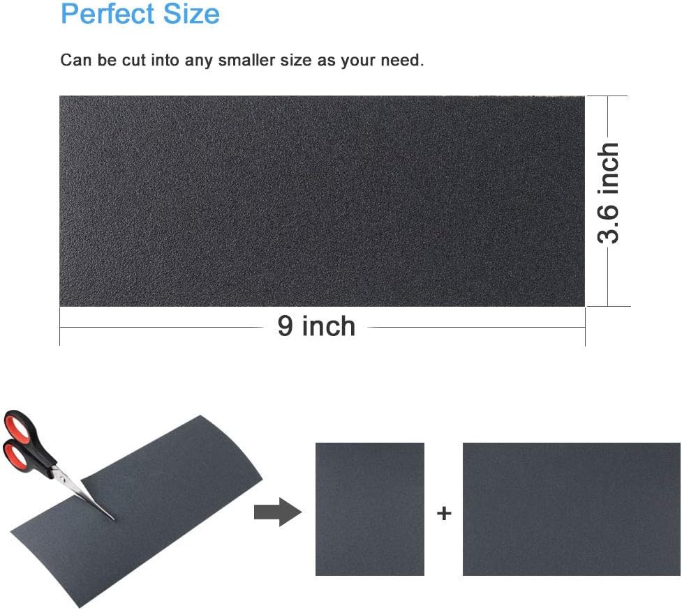 42 PCS Wet Dry Sandpaper 120 to 3000 Assorted Grit Sand paper, 9 x 3.6 Inch Assorted Grit Sandpaper for Wood Furniture Finishing, Metal Sanding and Automotive Polishing, Sander Sheets - - 