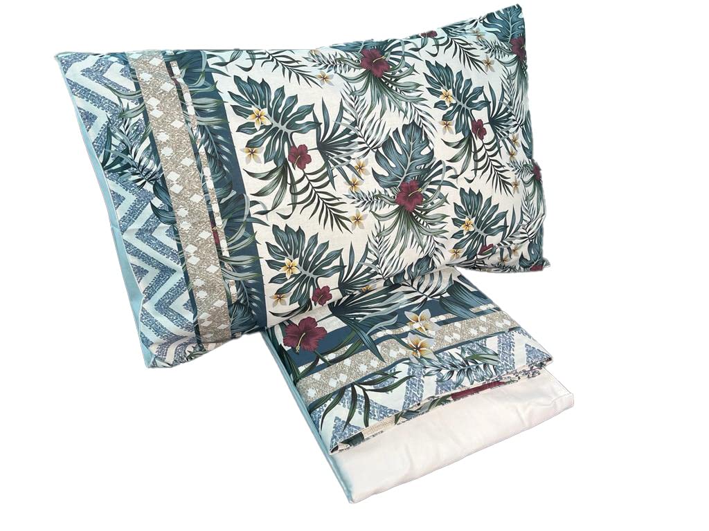 zer0bed, Single Bed Sheet, Tropical Bed Sheet, Top Sheet, Fitted Sheet, Pillowcase, 100 Percent Pure Cotton, Tropical Pattern, Bedroom
