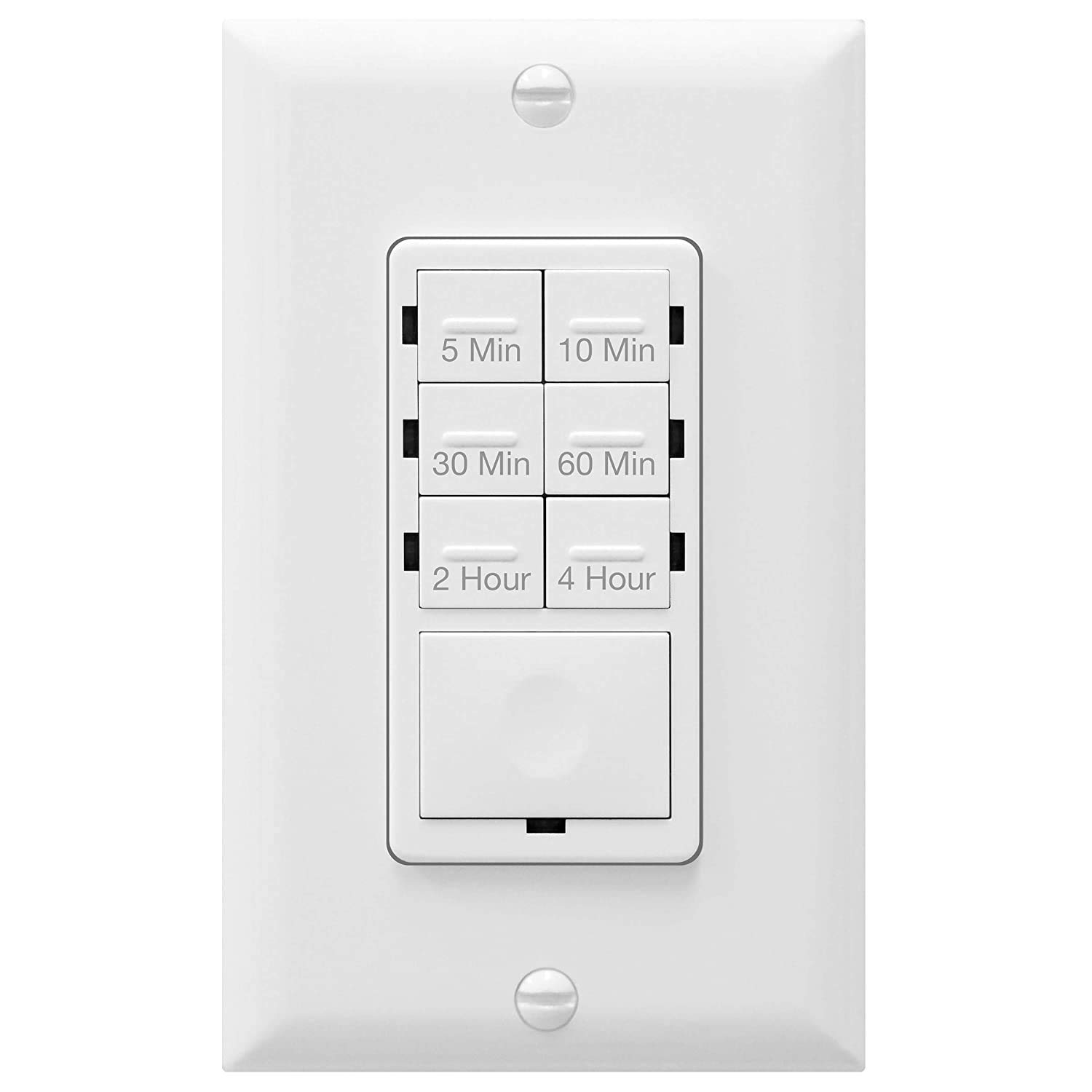 ENERLITES Countdown Timer Switch for bathroom fans and household lights, 1-5-10-15-20-30 Min Settings with Manual Override, Always On Blue LED, Neutral Wire Required, UL Listed, HET06A-R, White: Home Improvement