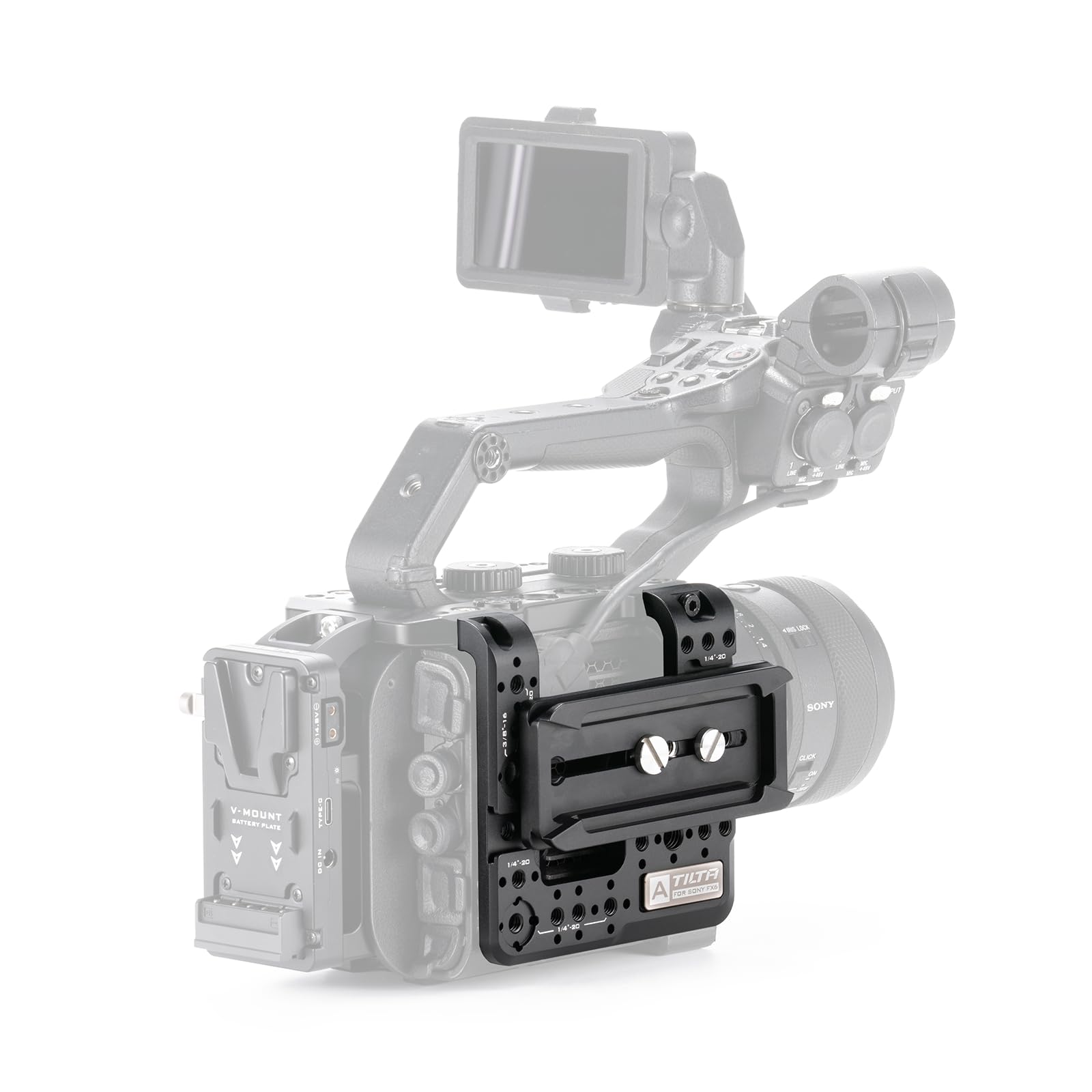 TILTA Side Mounting Plate Compatible with Sony FX6, with Cold Shoe, 1/4"-20 and 3/8"-16 with Locating Points ES-T20-SMP