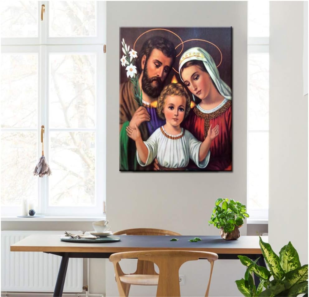 Holy Family Canvas Painting Wall Art Home Decoration Christian Poster HD Canvas Prints -50x70cmX1 pcs No Frame