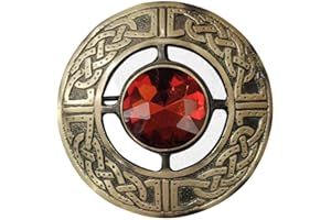 AAR Men's Kilt Brooch Pin Stones Scottish Fly Plaid Celtic Antique Plated Norse Vintage Jewelry