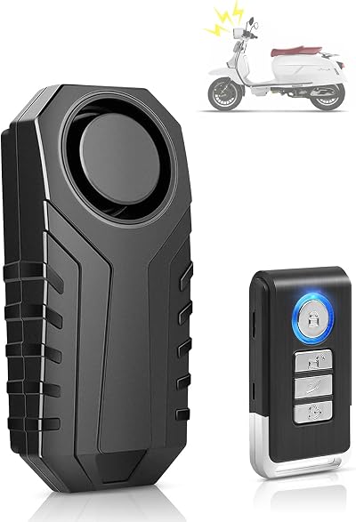 KINOEE Bicycle Alarm Anti-Theft Wireless Loud 113dB Remote Control Waterproof 7