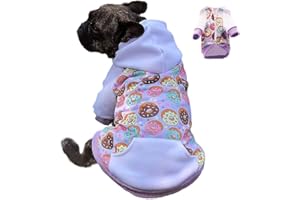 MIAODODO Purple Puppy Dog Hoodies for Small Medium Dogs,Christmas Hooded Sweatshirt Hoodies with Pocket Pet Cat Hoody Clothes Sweaters Fleece Coat Hoodies Dog Costume Winter
