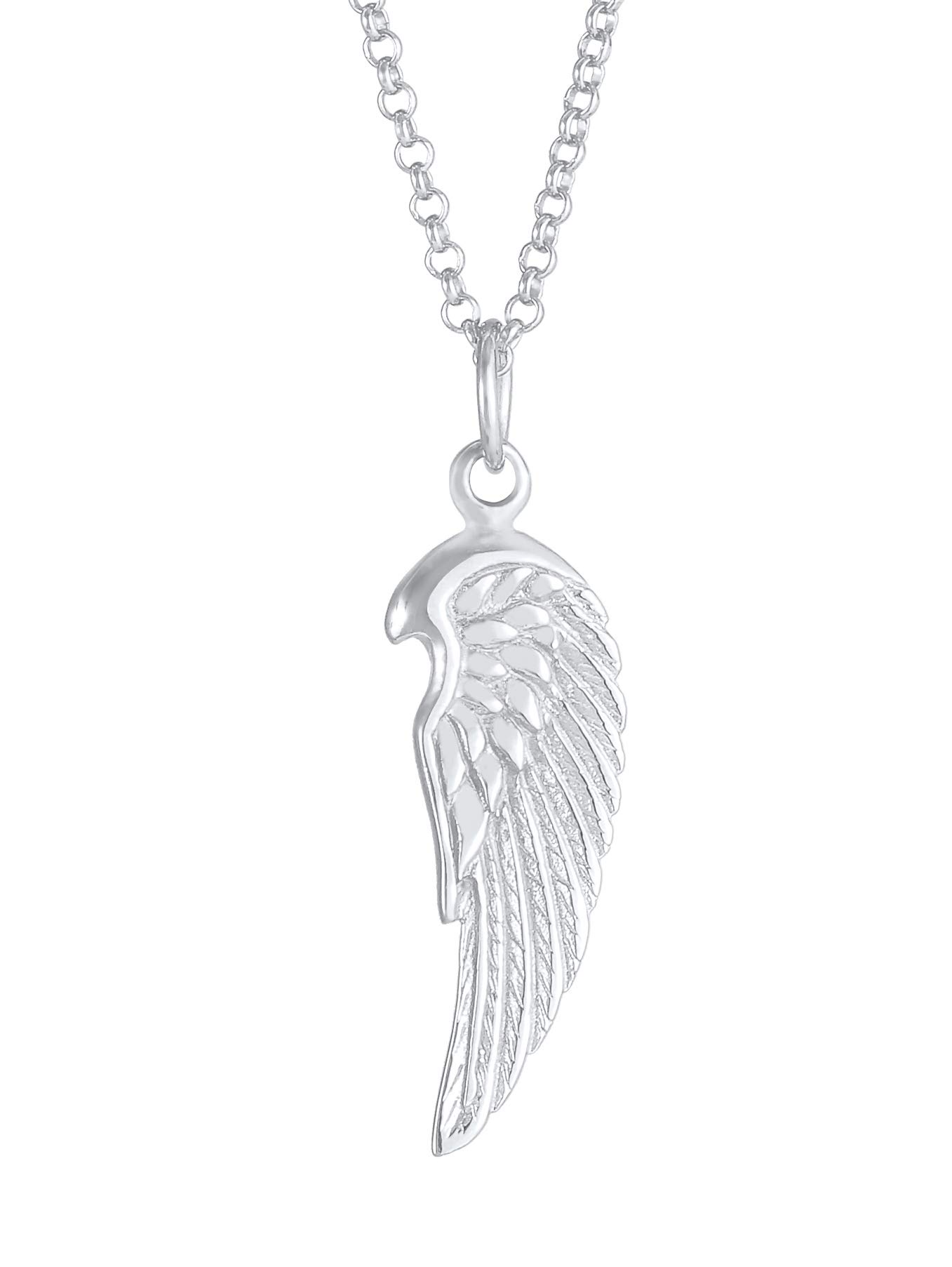 Kuzzoi Men's Sterling Silver Wing Pendant Necklace, 55cm, Handcrafted, Artistic, Elegant