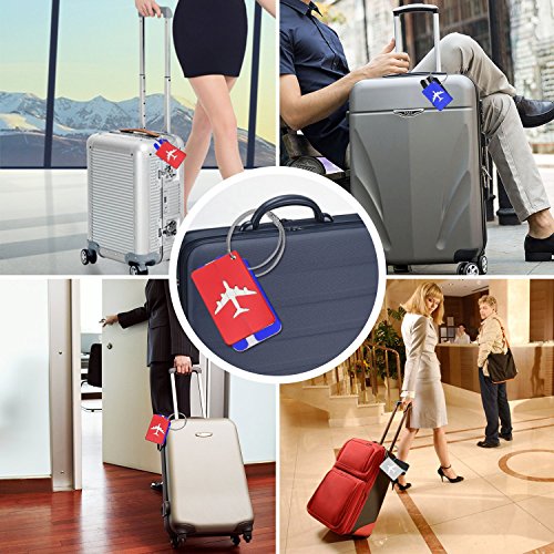 Luggage Tags,Metal Baggage Tags Travel ID Labels Tag for Aircraft Travel Bag Suitcases Bags Labels - Set of 8 +2 Combination Padlocks