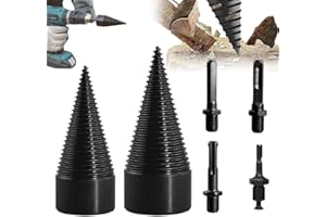 XIEJY Firewood Drill Bit Set, 2025 New Wood Splitter Easy Log Splitting Drill Bit Heavy Duty Detachable Electric Drill Bit Wood Splitter Drill Bit for Hand Drill Stick Hex Square Round (6, 32+42mm)