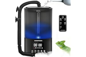 Coospider 5L Reptile Fogger Humidifier, Automatic Humidifiers for Reptiles Tank, Terrarium Humidifiers with Timer and Humidity Control, Reptile Misting System for Reptiles Amphibians Herps Vivarium