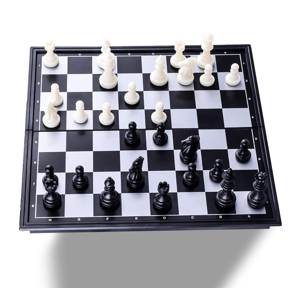 Alnicov Chess Board Set Game -Travel Magnetic Chess Piece Set with Chess Folding/Portable Storage Board-Traditional Strategy Game