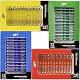 AMSCOPE-Kids 48pc Kids Plastic Prepared Microscope Slides of Animals Insects Plants Flowers Sample Specimens for Stereo Microscopes