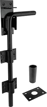 IRONTITE Black Gate Drop Bolt 300mm Heavy Duty Surface Mounted Gate Bolt view 1