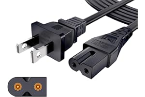 LITSTAR AC Power Cord for Vizio D/E/M Series TV & Soundbar, Replacement 2 Prong Polarized Cable 6 Feet