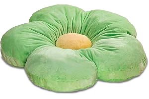 Butterfly Craze Flower-Shaped Floor Pillow - Machine Washable Plush Microfiber Cozy Area Pillow - Reading Floor Cushion for Kids - Toddler Lounger & Kids Tent Seating - Medium 20 in, Green