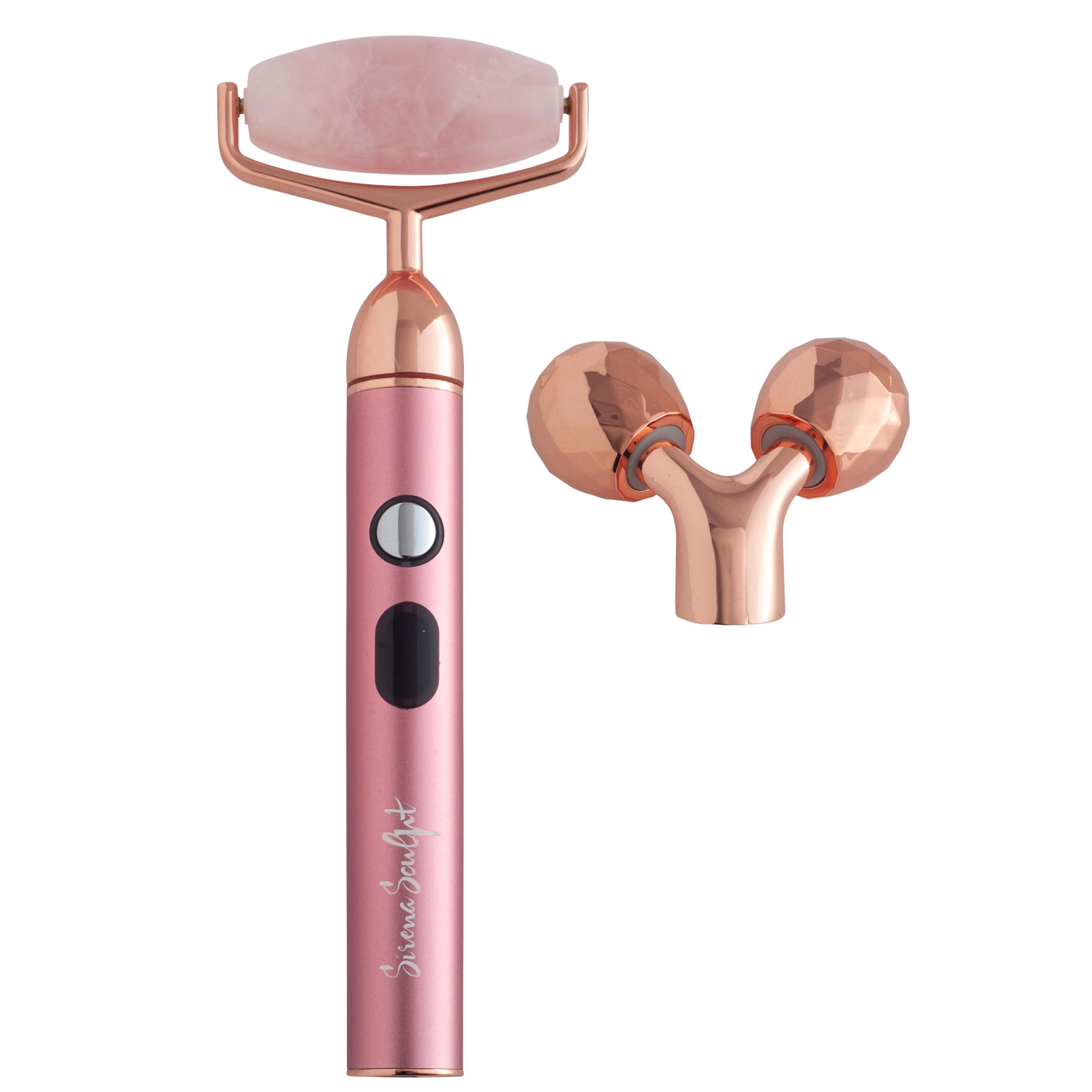 Duo Lift Kit: Facial Sculpting and Lifting with USB Rechargeable Sculpt Bar, Y-Head Definer and Rose Quartz Attachment, Antiageing, Holistic Alternative