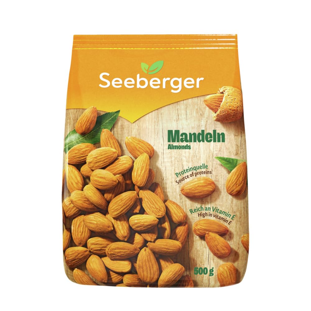 Seeberger Mandeln 7er Pack: Große, knackige Mandelkerne mit einem zart-süßlichen Aroma - reich an Vitaminen & pur im Geschmack - naturbelassen, vegan (7 x 500 g)
