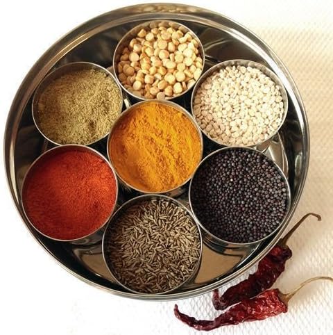 Zmatoo Stainless Steel Spice Box Includes 7 Compartments