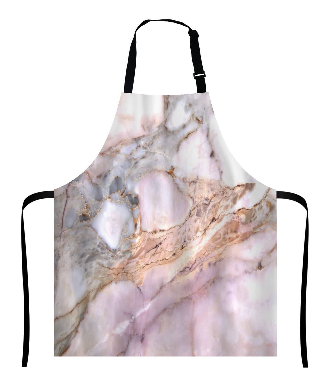 Wasach Pink Marble texture Apron,Adjustable Neck Bib for Men Women,Suitable for Kitchen Cooking Waitress Chef