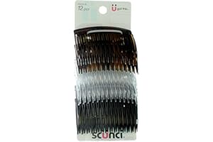 Scunci 1620303A048 Side Combs Assorted Colors 12 Count