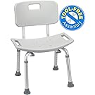 Medical Tool-Free Assembly Spa Bathtub Adjustable Shower Chair Seat Bench with Removable Back