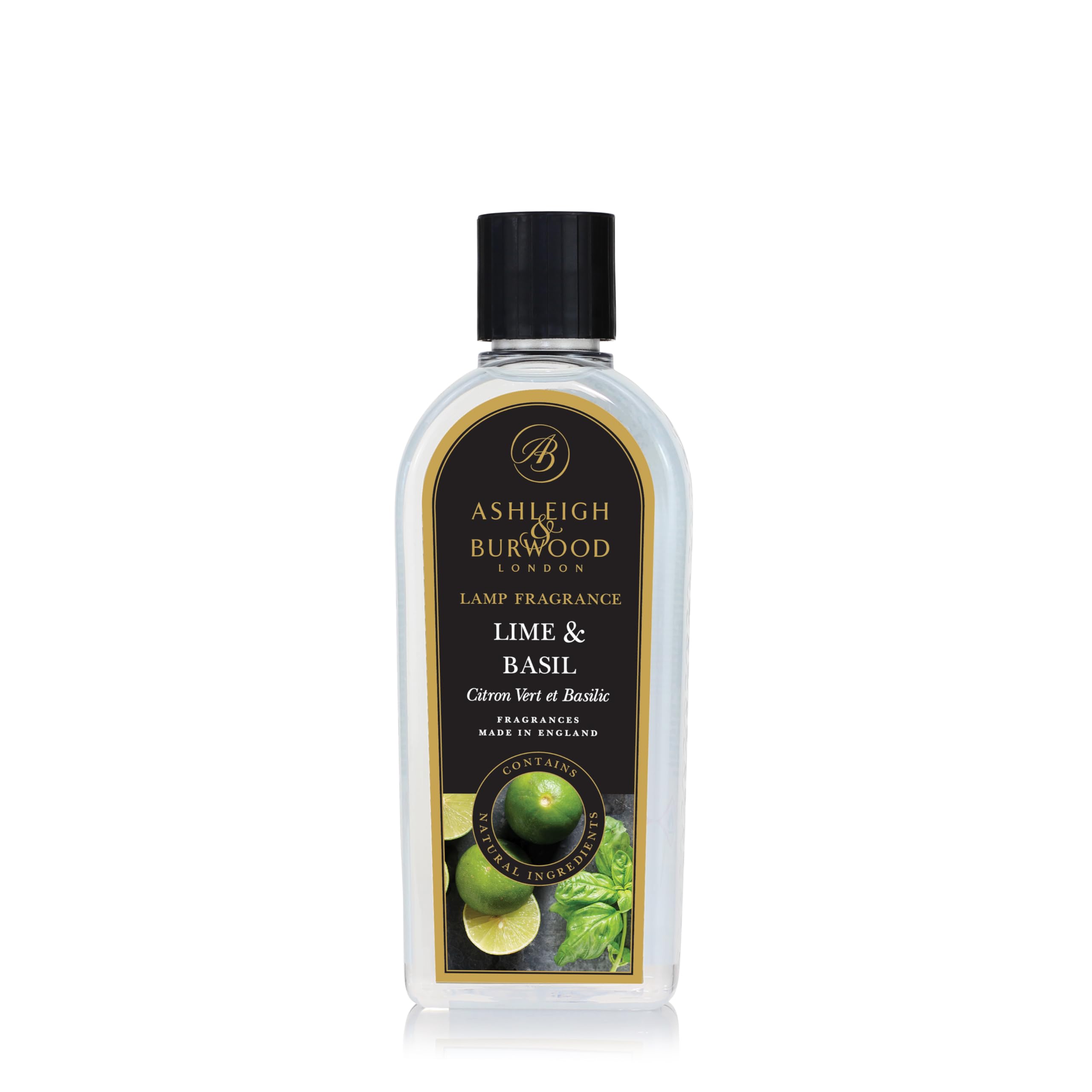 ASHLEIGH & BURWOOD - Lime & Basil Lamp Fragrance 500 mL - UK-Made, Purifies and Perfumes Air, Promotes Wellbeing - Fruity Scent with Lime, Basil, and Rosemary - Natural Ingredients