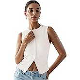 Women’s Button Down Tank Tops Ribbed Summer Vest Button Up Open Front Sleeveless Slim Fit Crop Going Out Tops