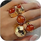 HUASAI Chunky Gold Rings for Women Big Jewelry Statement Rings Gold Chunky Jewelry for Women Fashion Ring Trendy Jewellery Gift