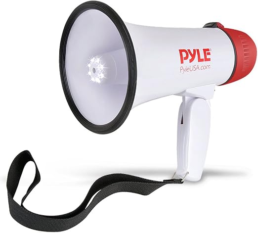 Mégaphone PyleHome PHSP8K - 50W - 20,5cm - Intérieur/Extérieur - Haut-Parleur Aluminium - Blanc