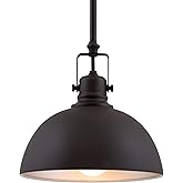 Kira Home Belle 9" Contemporary Industrial Pendant Light, Adjustable Length + Shade Swivel Joint, Oil-Rubbed Bronze Finish