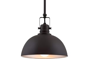 Kira Home Belle 9" Contemporary Industrial Pendant Light, Adjustable Length + Shade Swivel Joint, Oil-Rubbed Bronze Finish