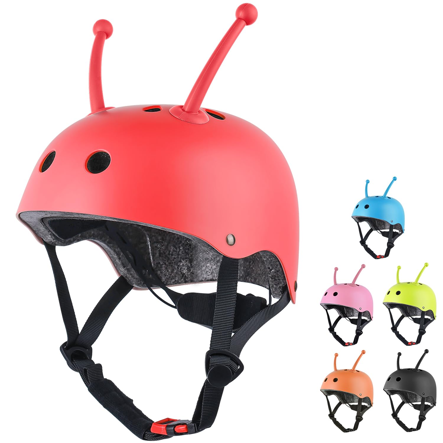 Kids Bike Helmet, 43-51cm Toddler Helmets for Girls Child, Multi-Sport Adjustable Helmet for Cycling Bicycle Skateboard XS Size (Red)