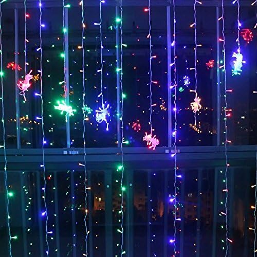300LED 3M X 3M Window Curtain Lights Icicle Lights for Party Wedding Home Patio Lawn Garden (Multi-Color)