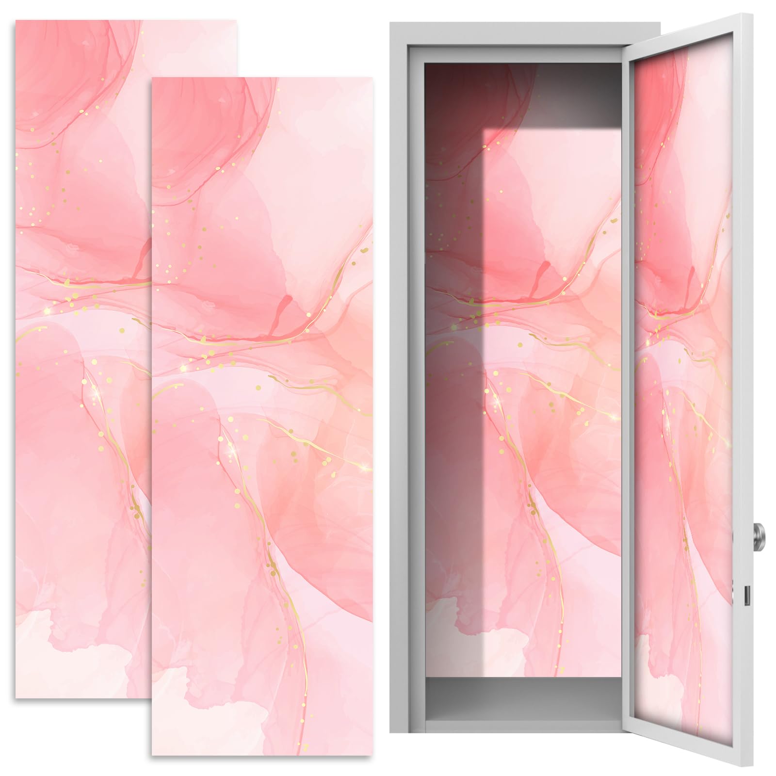 Photo 1 of Konohan 2 Pcs School Magnetic Wallpaper for Lockers 12" x 36" Removable Magnetic Wallpaper Decorative Locker Accessories for School University(Marble)