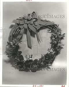 Histórico imágenes 1982 prensa foto cono de pino Corona de Navidad