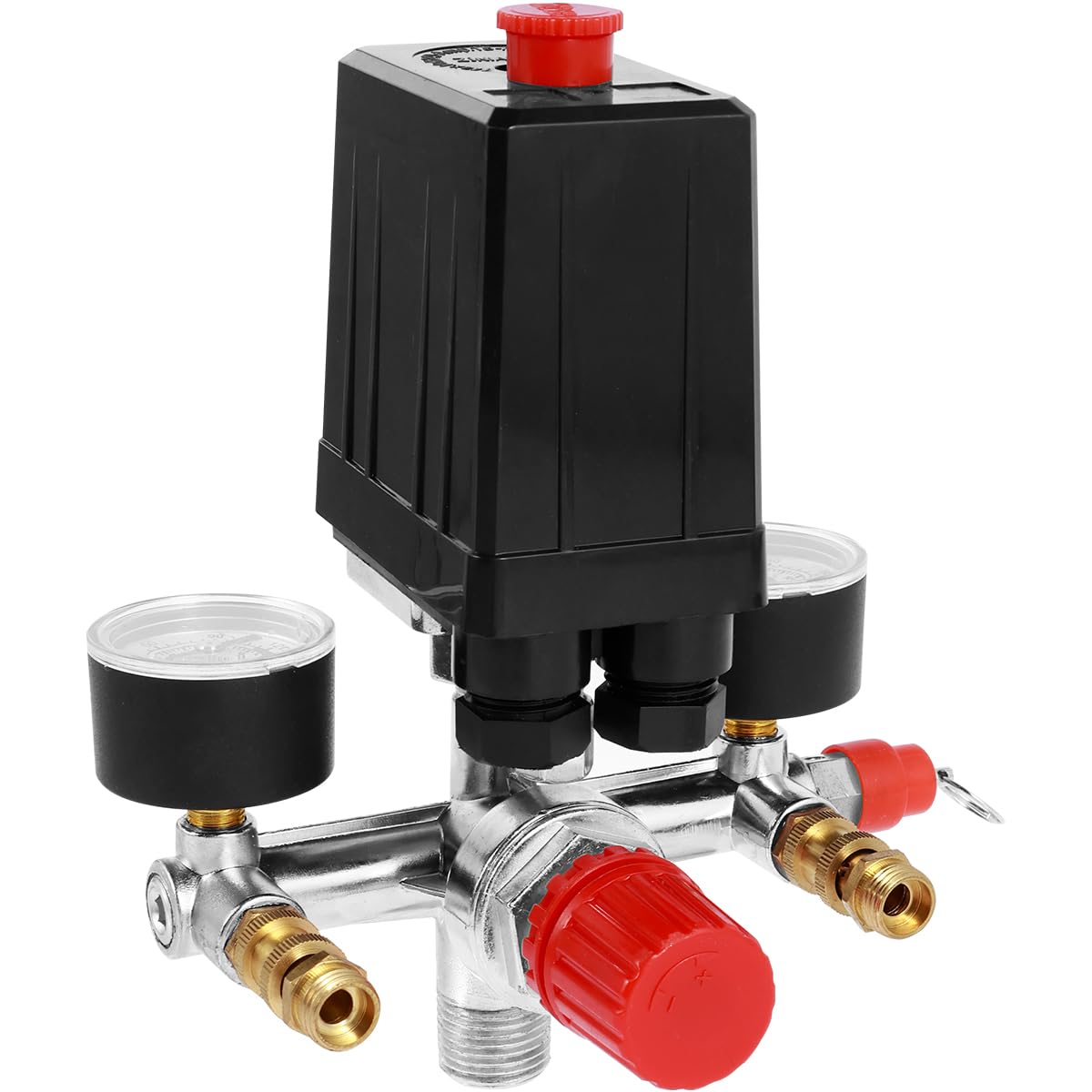 Air Compressor Pressure Switch 90-120PSI Adjustable Manifold Regulator Gauge Compressor Pressure Valve Switch Control 220/380V for Air Compressor